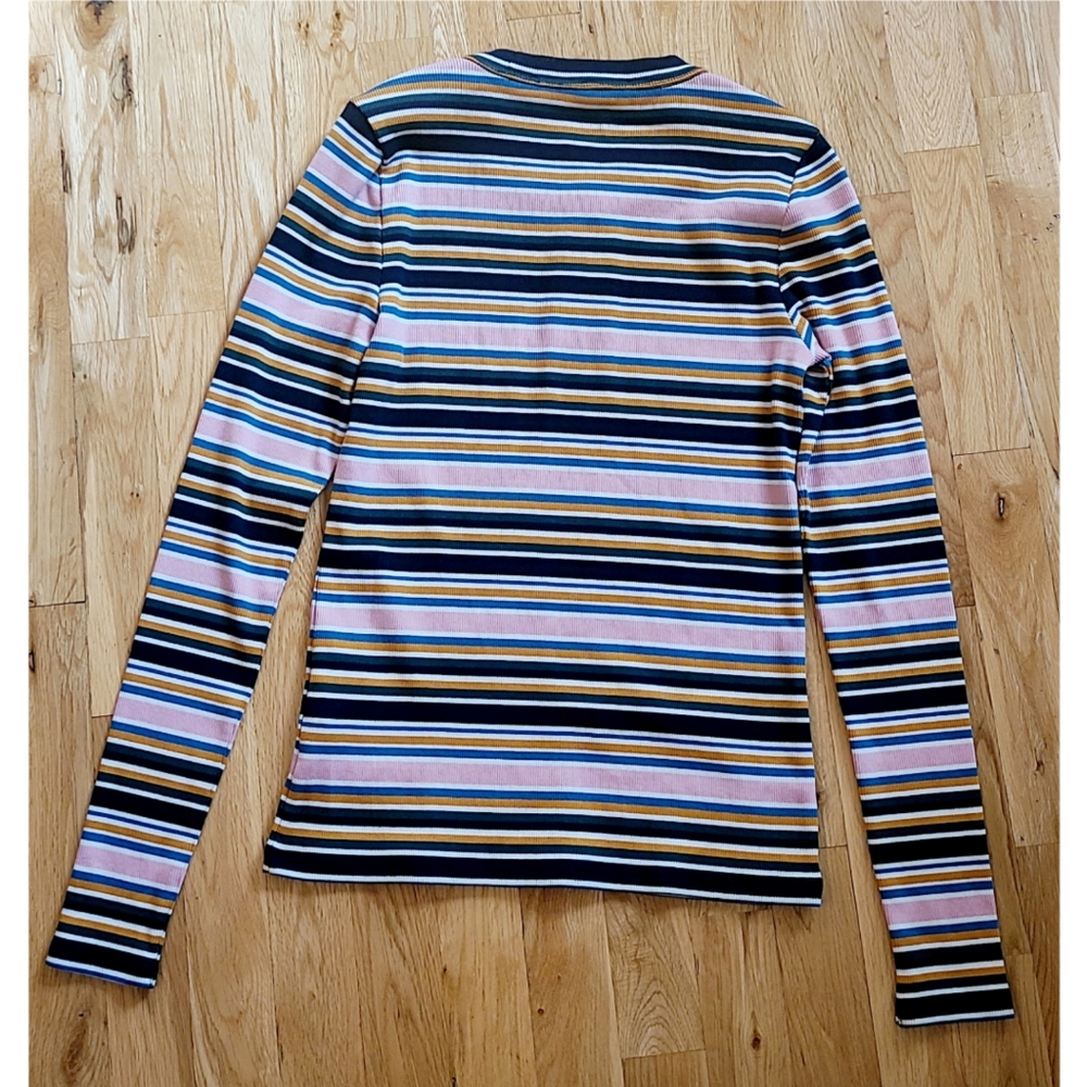 Veronica Beard Striped Button-Shoulder Blouse - image 5